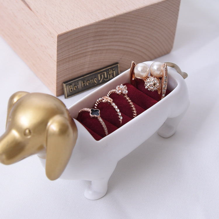 Dachshund dog ring jewelry box