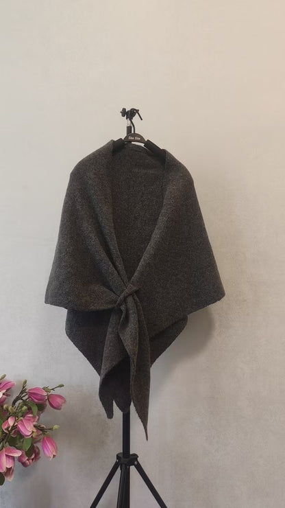 Wool Knitted Triangle Shawl Fashionable Warm Scarf