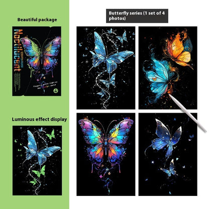 A4 Luminous Scraping Painting Colorful Scratch Paper Picture Book