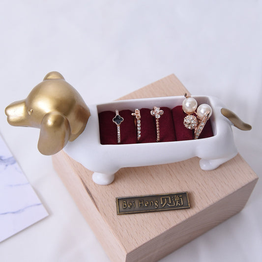 Dachshund dog ring jewelry box