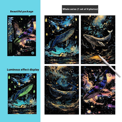 A4 Luminous Scraping Painting Colorful Scratch Paper Picture Book