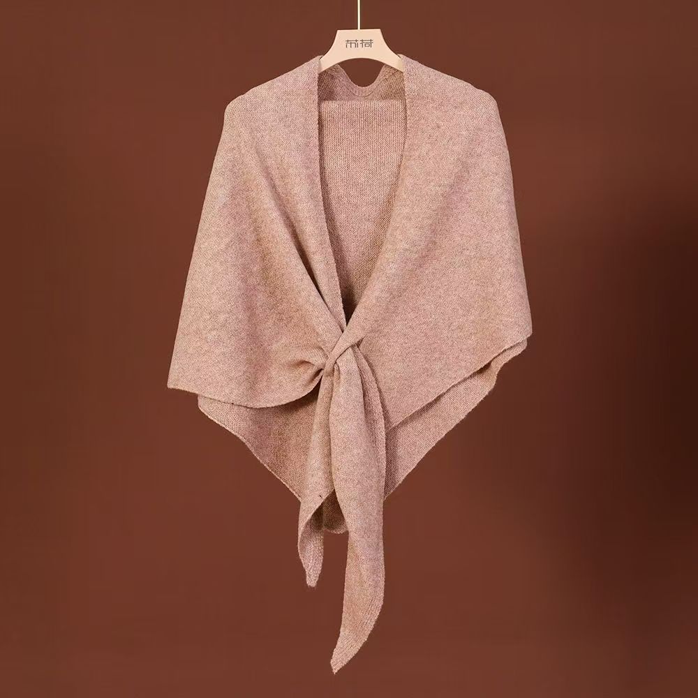 Wool Knitted Triangle Shawl Fashionable Warm Scarf
