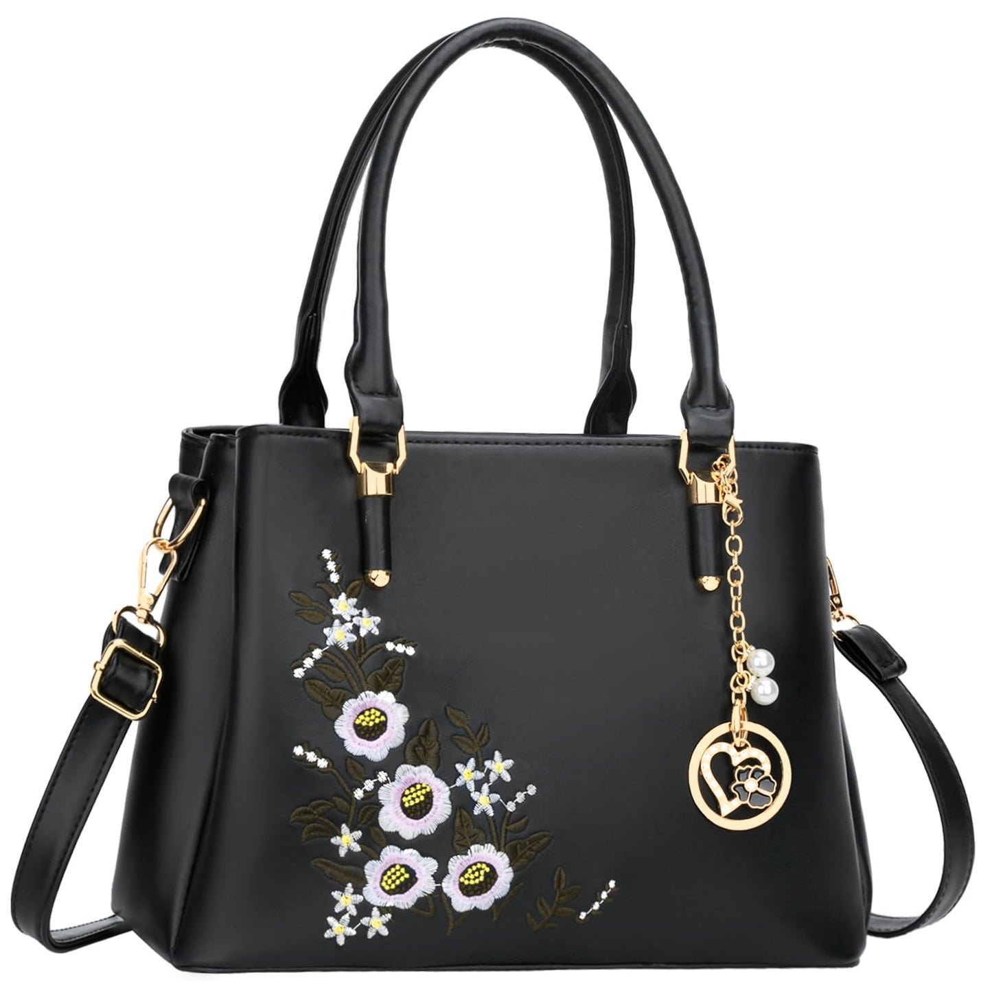 KKXIU Women Satchel Bags Handle Shoulder Handbags and Purses Pockets Zipper Leather Crossbody Bags