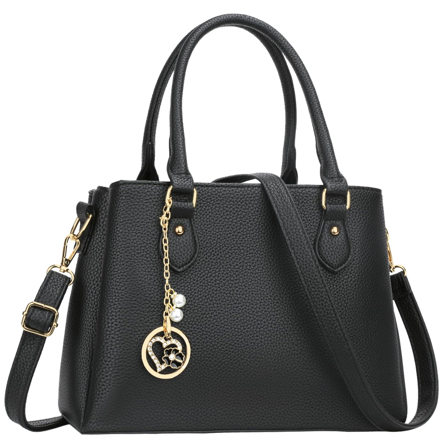 KKXIU Women Satchel Bags Handle Shoulder Handbags and Purses Pockets Zipper Leather Crossbody Bags