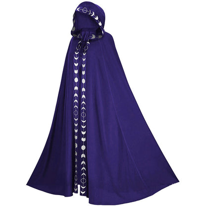Hooded Cloak Medieval Renaissance 5 Color Printed Cloak Halloween Cosplay Costume New Fashion Festival Play Costume Halloween Costumes