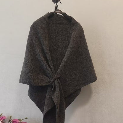 Wool Knitted Triangle Shawl Fashionable Warm Scarf